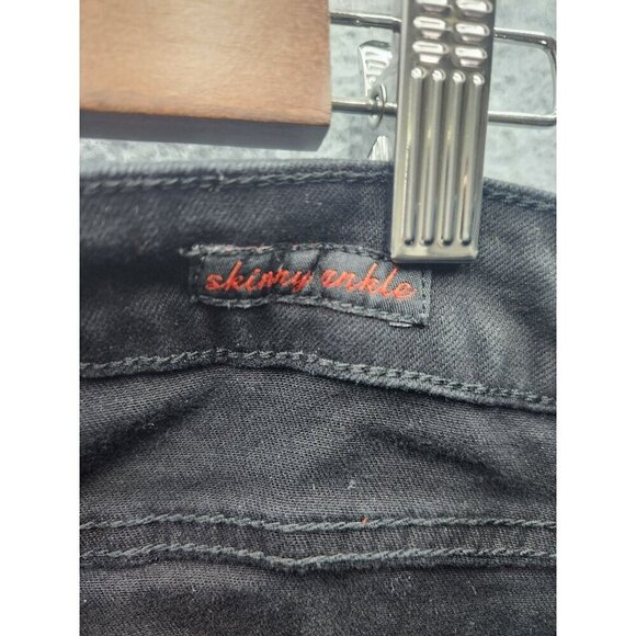 Earl Jeans Black Skinny Ankle Embroidered Floral Pants Womens Size 12 Cotton/Spa - Picture 6 of 9